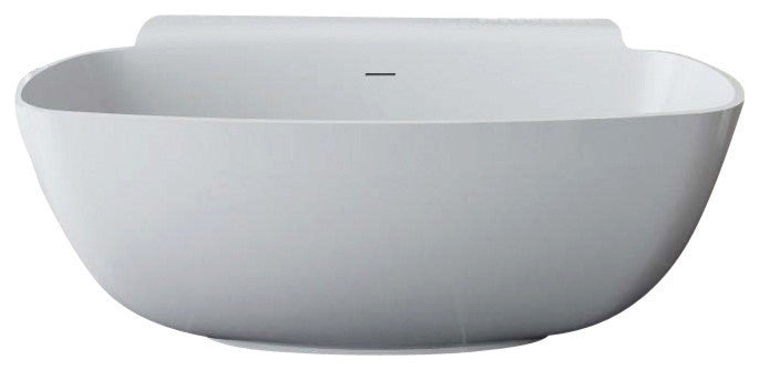 ADM Round Freestanding Bathtub, Glossy White, 62.2"