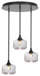 Empire 3-Light Cluster Pendalier, Matte Black/Smoke