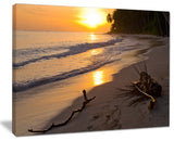 "Palm Trees On Background At Sunset" Seascape Art Canvas, 20"x12"