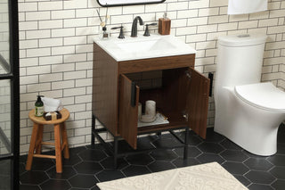 Home Living 19" Modern Walnut-Light Bathroom Vanity