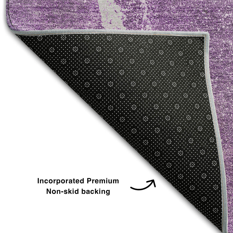 Premium Machine Washable Mayfield AMF524 Lilac 2'3" x 7'6" Runner Rug