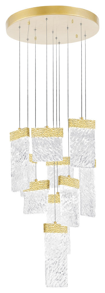 Carolina LED Chandelier With Gold Leaf Finish