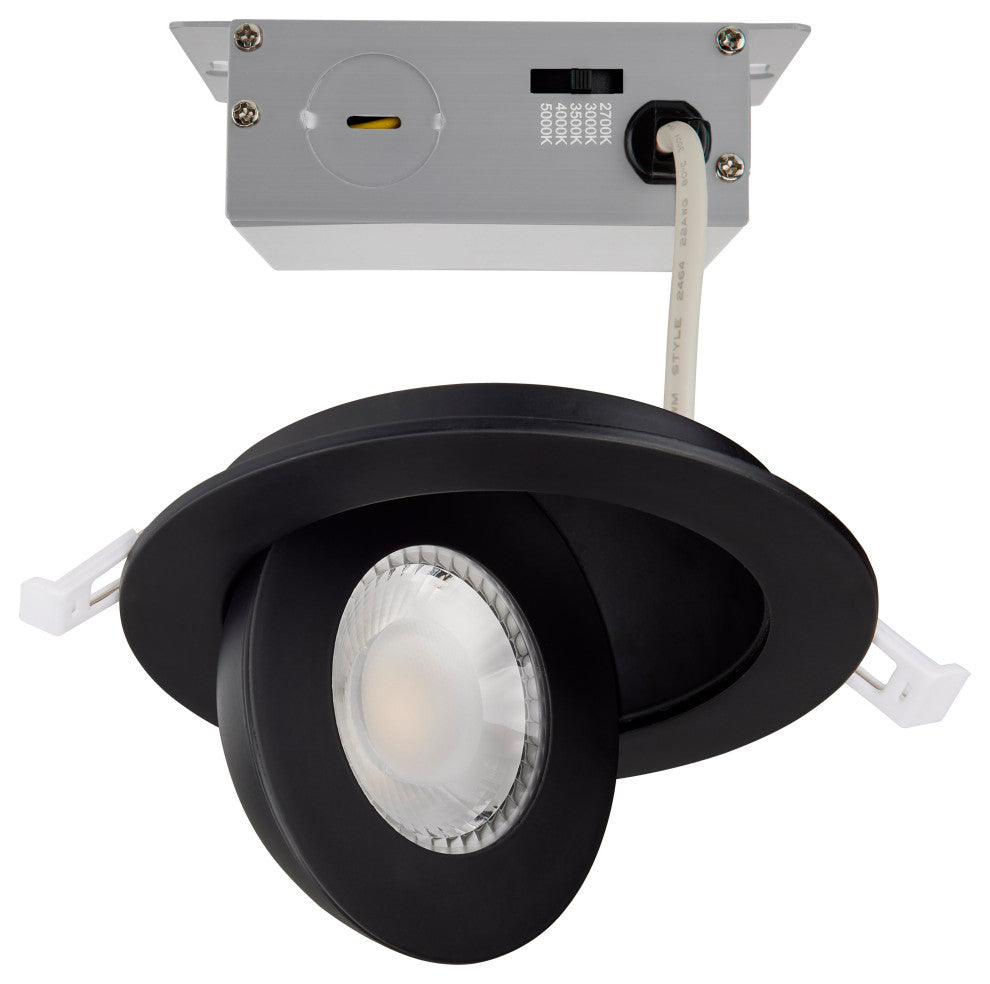 9 Watt - CCT Selectable - LED Direct Wire Downlight - Gimbaled - 4 Inch Round