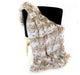 Plutus Brown Beige Leopard Fur Faux Fur Luxury Throw Blanket, 70"x90"