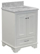 Nantucket 24" Bathroom Vanity, White, Carrara Marble