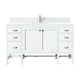 Addison 60" Single Vanity Cabinet, Glossy White, Glossy White, White Zeus, Single-Hole