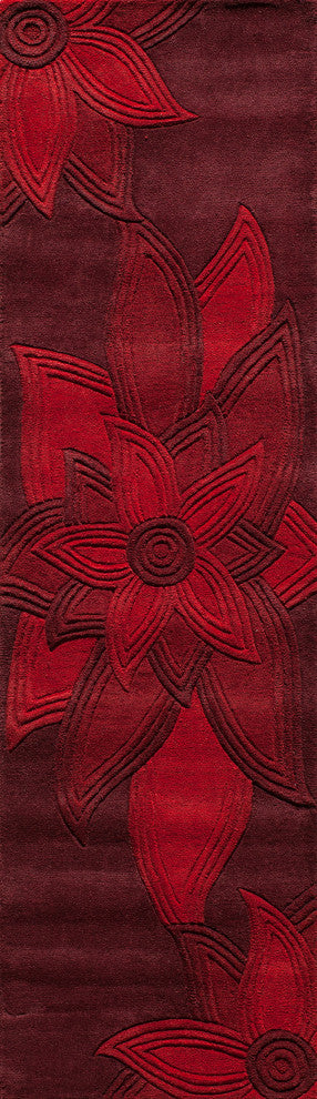 Delhi Hand-Tufted Rug, Red, 2'3"x8' Runner