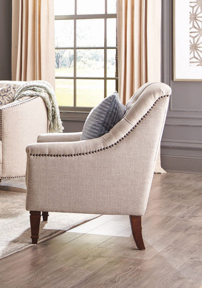 Sloped Arm Upholstered Chair, Gray