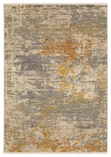 Saturn Mottled Abstract Beige/Gold Wool Blend Area Rug 6'7" x 9'6"