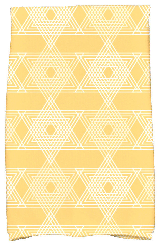 Star Light Holiday Geometric Print Kitchen Towel, Yellow