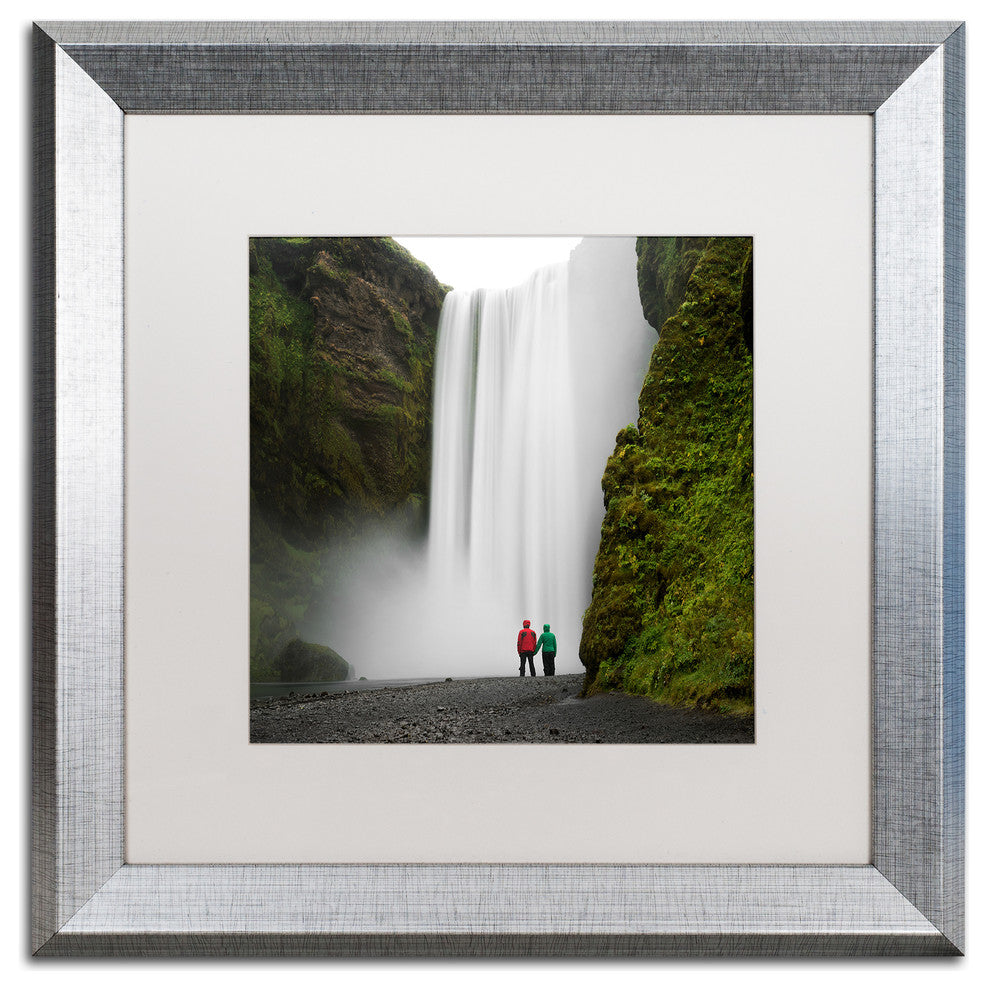 Philippe Sainte-Laudy 'Skogafoss for Two' Matted Framed Art