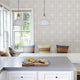 Modern Floral Tile Geometric Wallpaper, Light Gray, Bolt