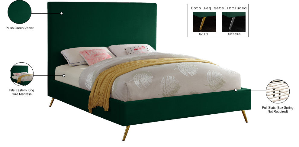 Jasmine Velvet Bed, Green, King