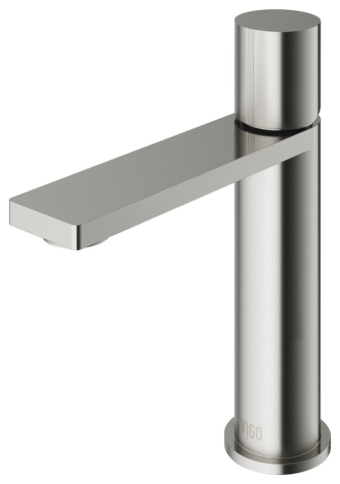 VIGO Halsey 8" H Single Handle Single Hole Bathroom Faucet, Brushed Nickel, Without Extras