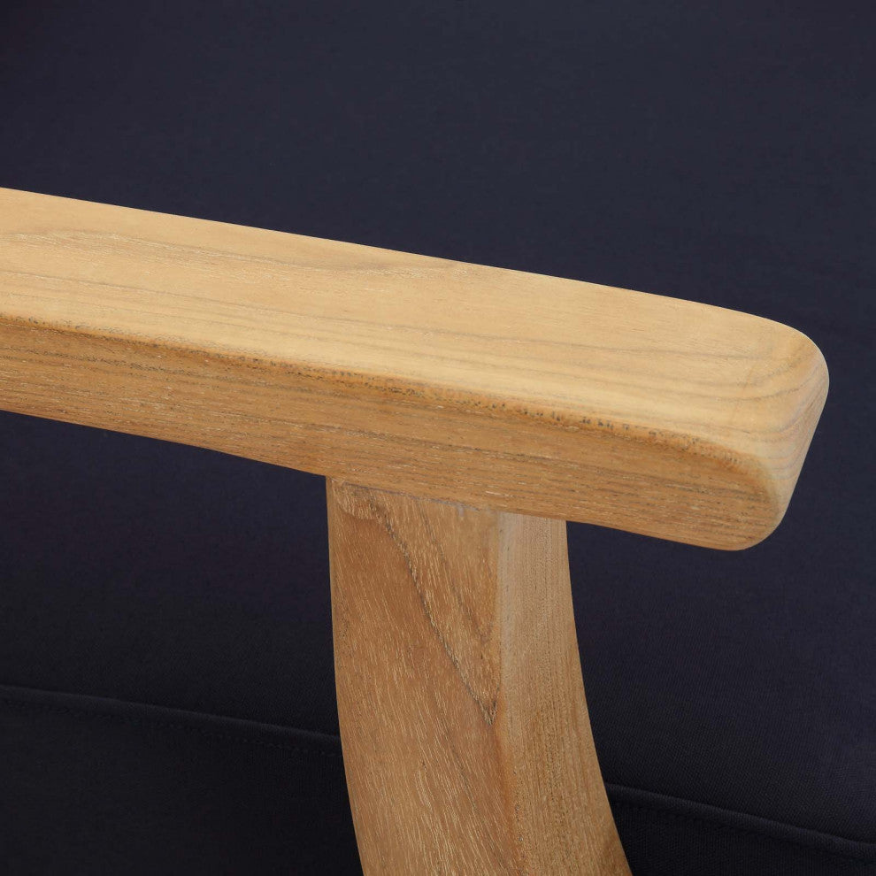 Natural Navy Marina Outdoor Patio Teak Armchair