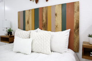 Handcrafted Headboard, Hanger Style, Earth Tone Mix, King