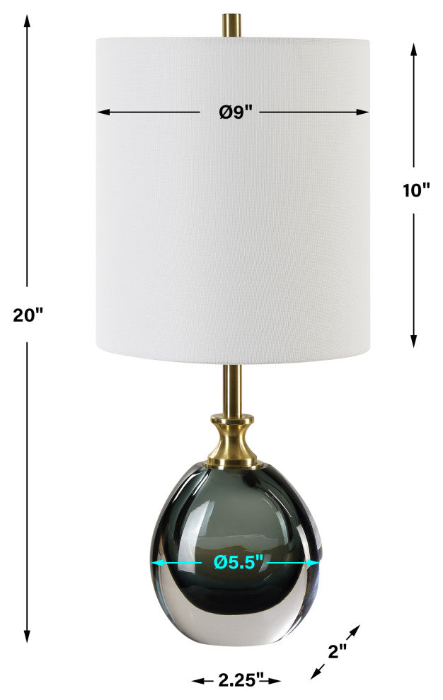 Uttermost Enigma Teal Blue Glass Buffet Lamp