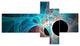 Fractal Angel Wings in Blue, Abstract Wall Art Canvas, 60"x32", 5 panels