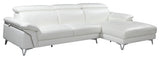 Lazio Contemporary Genuine Italian Leather Sectional, White