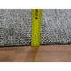 Gray Undyed Pure Wool Modern Grass Design Hand Knotted Square Rug, 5'11"x6'1"