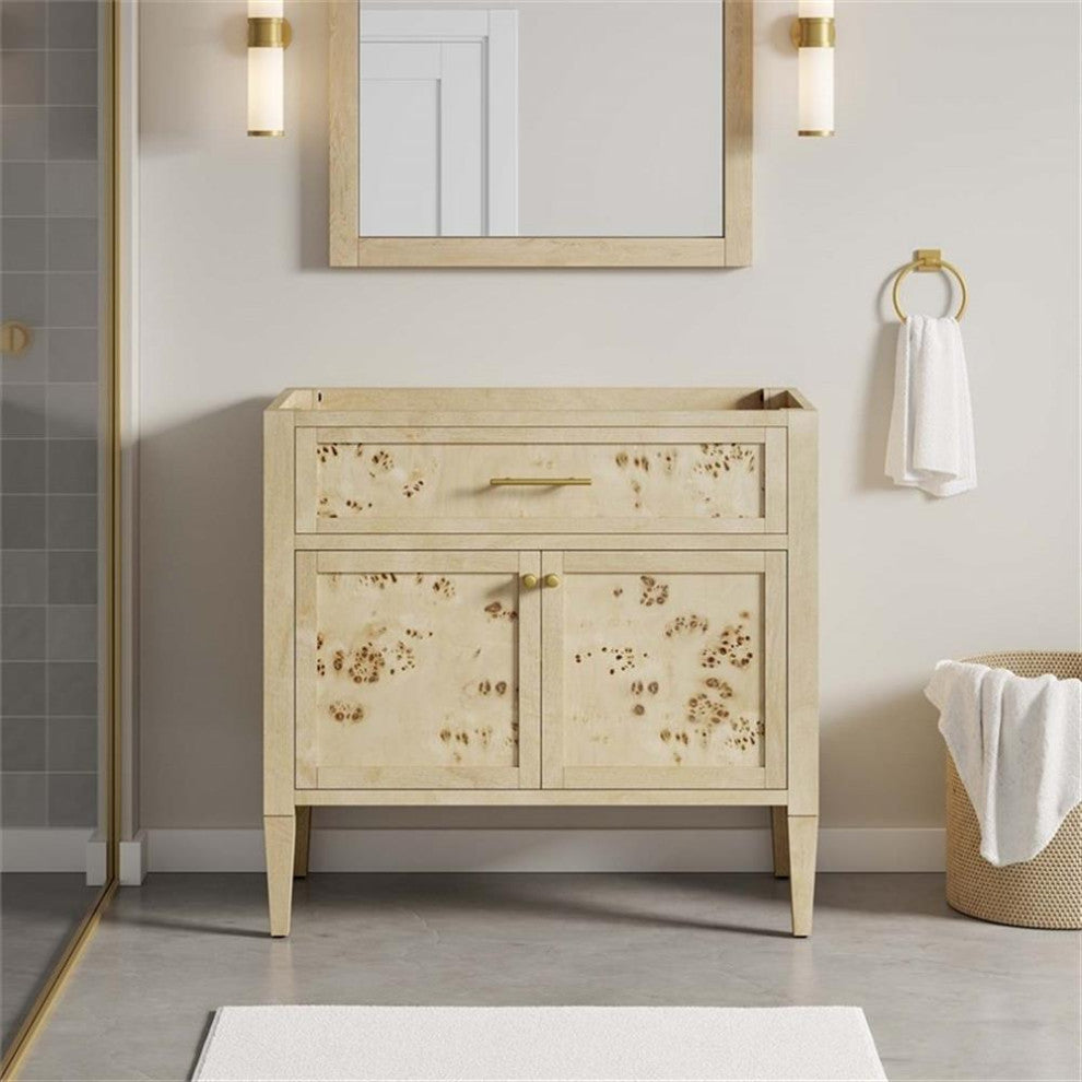 Modway Elysian 36" Modern Wood Bathroom Vanity Cabinet in Burgundy