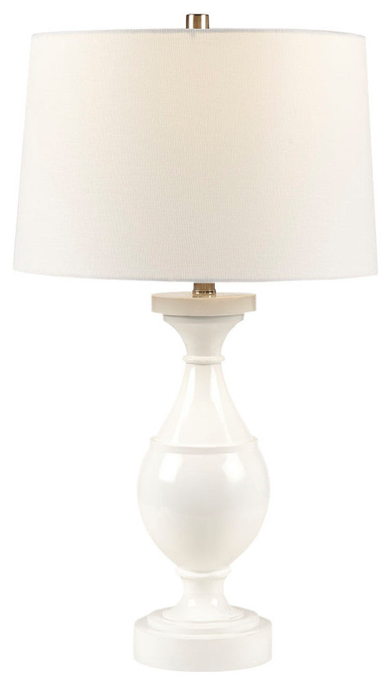 Hampton Hill Blythe Glossy White Resin Table Lamp