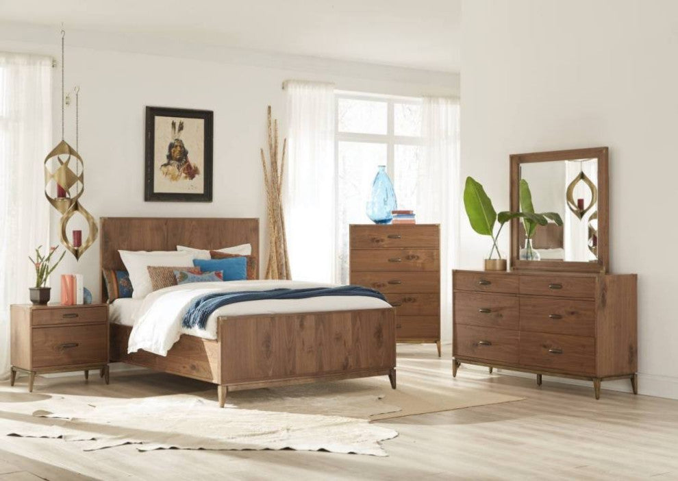 Alistair Mid-Century Walnut Bed