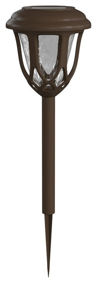 Flash Furniture Tulip Solar Powered Plastic LED Garden & Pathway Lights in Brown