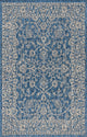 Palazzo Vine and Border Textured Weave Indoor and Outdoor Area Rug, Navy and Gra