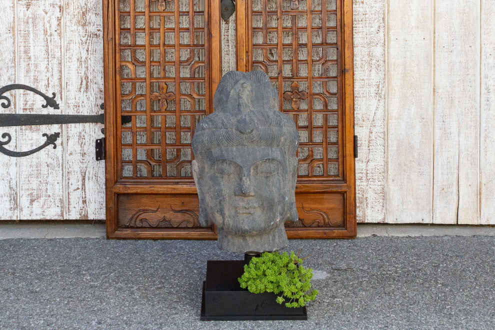 Original Carved Stone Buddha Head
