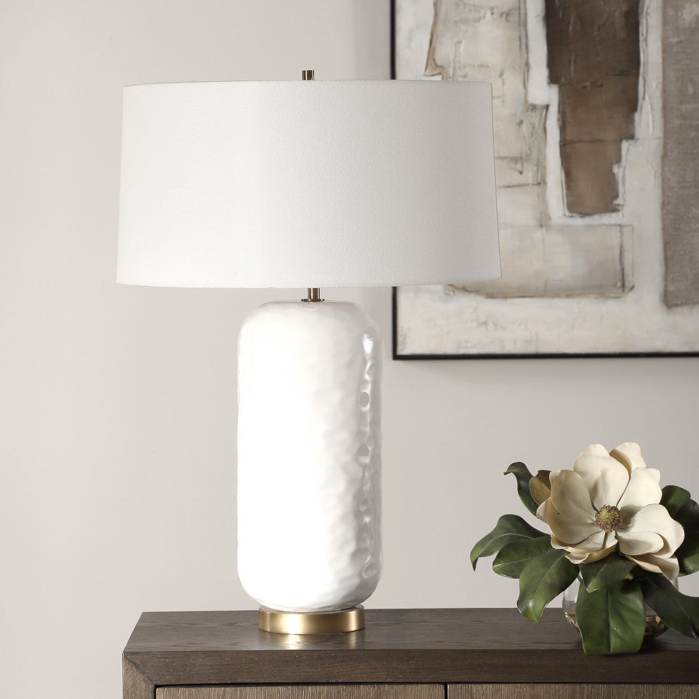 Uttermost Iona White Glaze Table Lamp