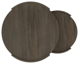 Robin Solid Mango Wood 2 Piece Nesting Table, Ash Grey
