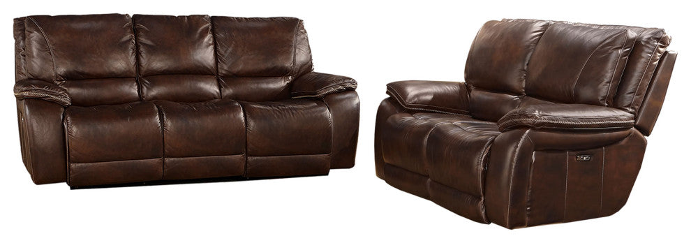 Vail Burnt Sienna Power Reclining Sofa and Recliner