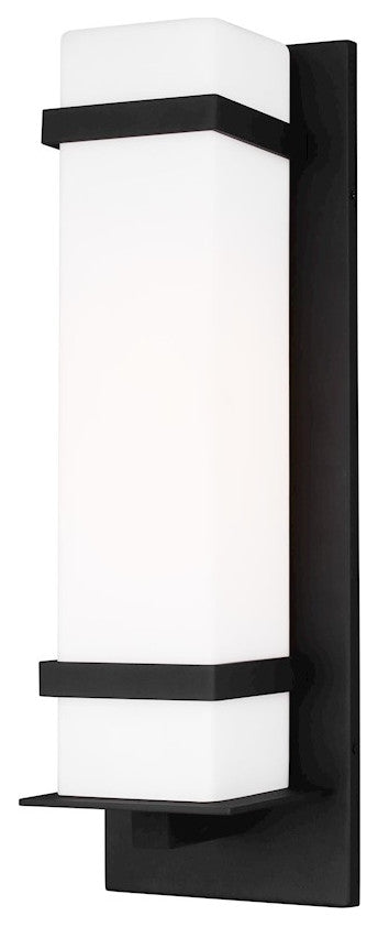 Sea Gull Alban Large 1-Light Outdoor Barn Light Wall Lantern Black