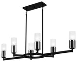 Cruz Six Light Linear Chandelier in Matte Black