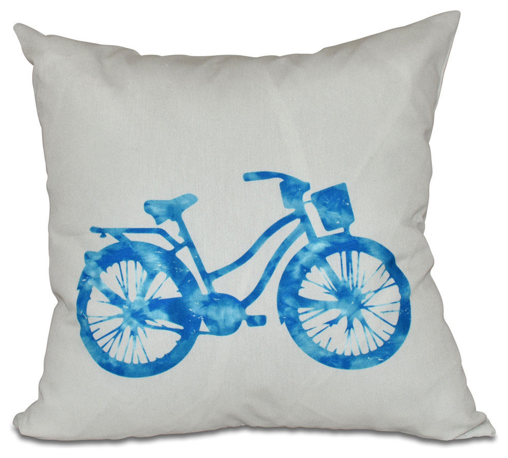 Life Cycle, Geometric Print Pillow, Turquoise, 18"x18"