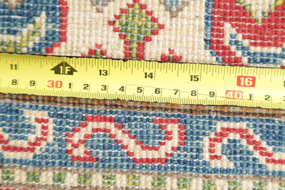 Kazak Oriental Traditional Pakistani Hand Made Area Rug, Red, 5'1"x3'3