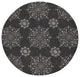 5'x8' Charcoal Grey Hand Woven UV Treated Floral Disk Indoor Outdoor Area Rug