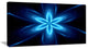 Blue Glowing Space Fractal Flower, Flower Artwork on Canvas, 32"x16"