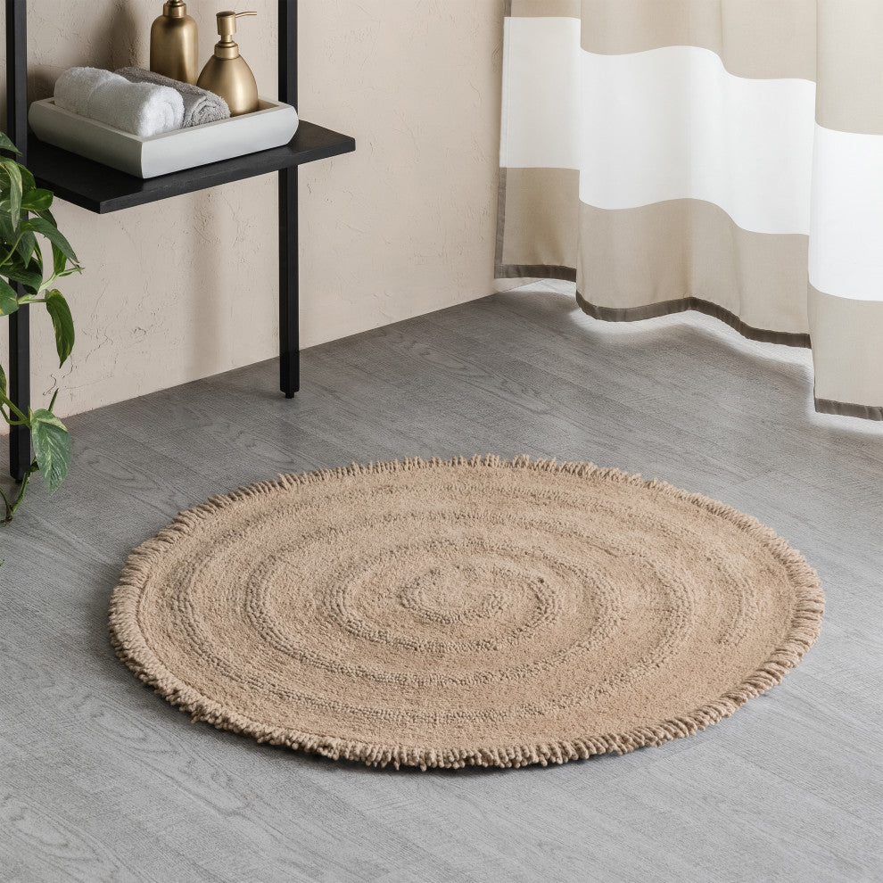 Hartley Machine Tufted Bath Mat, Beige, 30"x30"