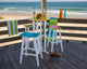 Polywood Contempo 30" Saddle Bar Stool, Black / Teak