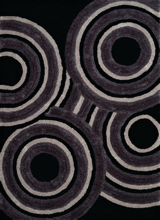United Weavers Finesse Records Geometric Rug, Black (2100-20570), 1'10"x3'0"