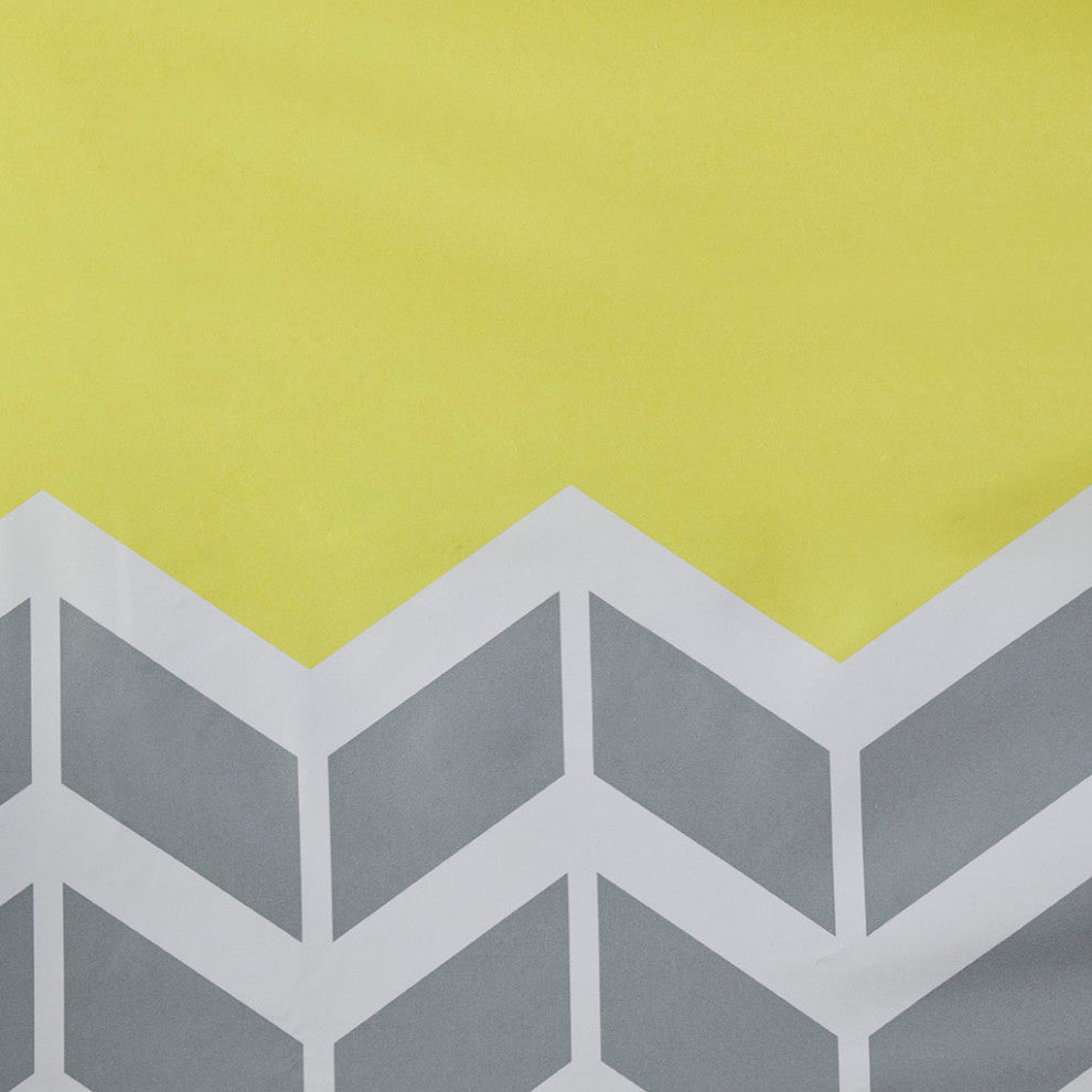 Intelligent Design Alex Yellow Chevron Print Window Panel Pair