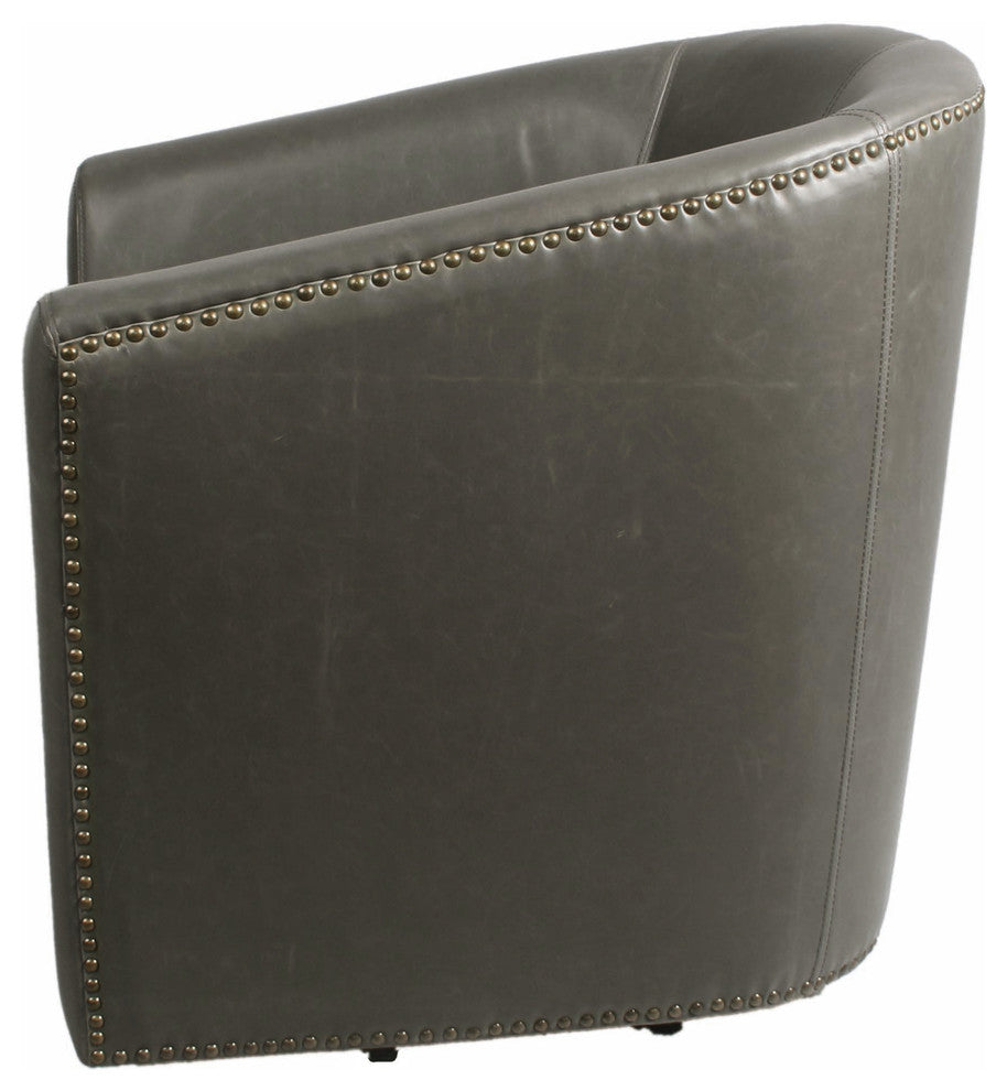 Ernest Bonded Leather Swivel Chair, Gray