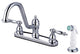 Templeton Double Handle 8" Centerset Kitchen Faucet with White Sprayer
