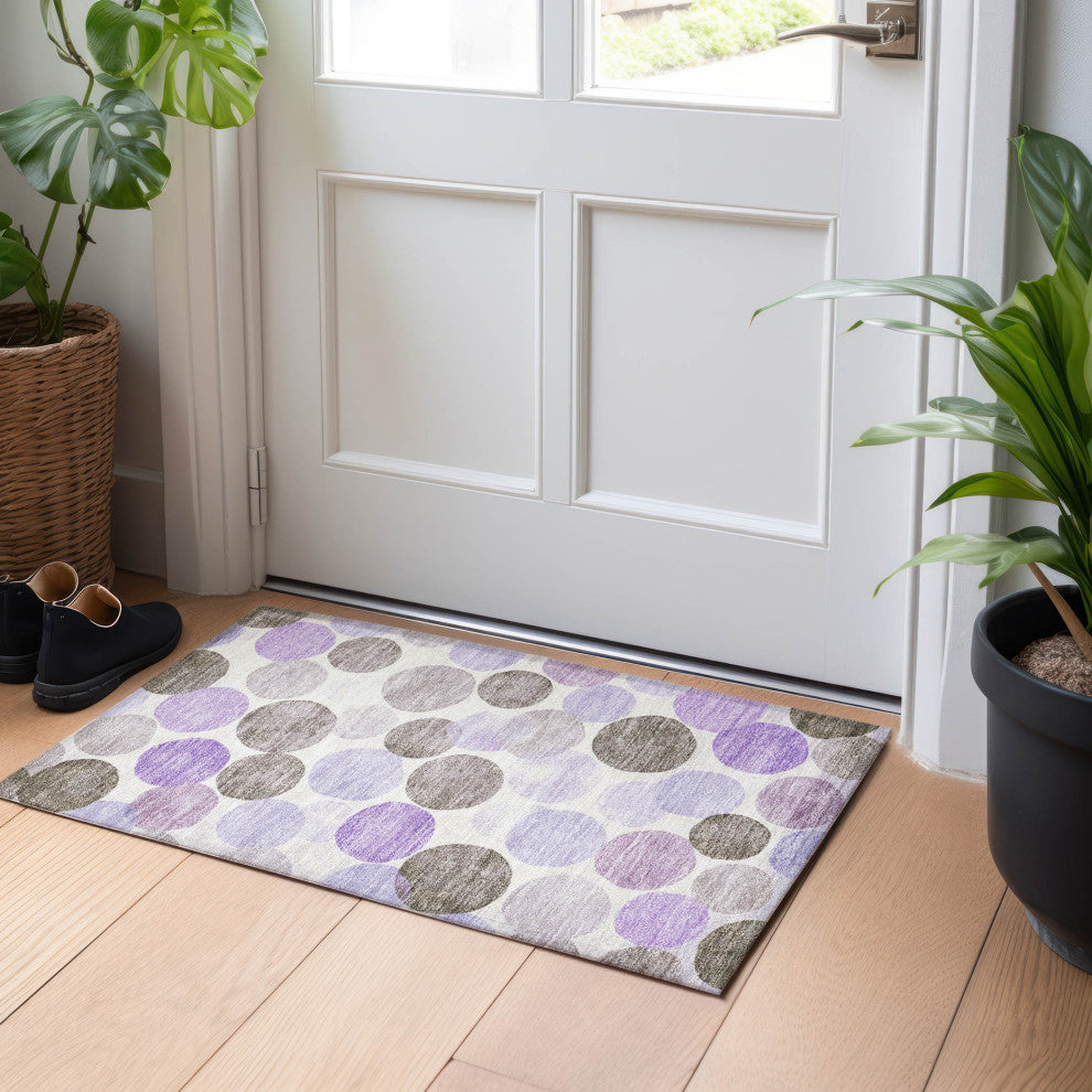 Machine Washable Indoor/Outdoor Chantille ACN1898 Purple 1'8" x 2'6" Rug