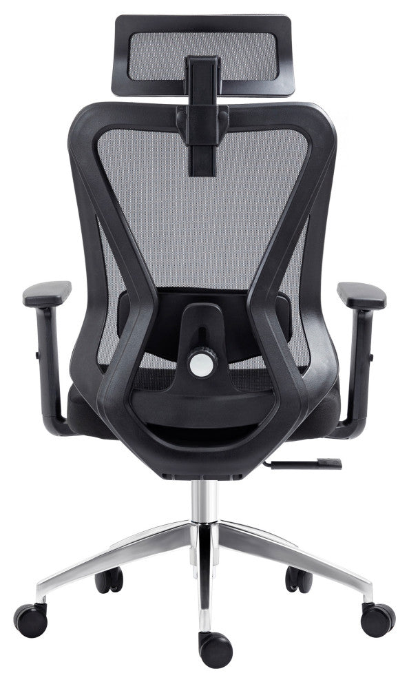Techni Mobili Truly Ergonomic Mesh Office Chair with Headrest, Black