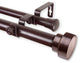 Bonnet Double Curtain Rod, Mahogany, 28-48"