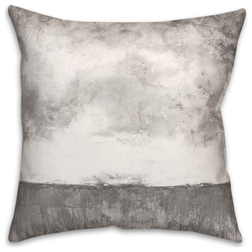 Abstract Gray Horizon 18x18 Spun Poly Pillow