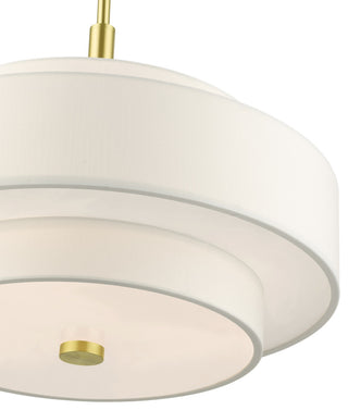 Livex Lighting 50874 Meridian 4 Light 18"W Drum Chandelier - Satin Brass